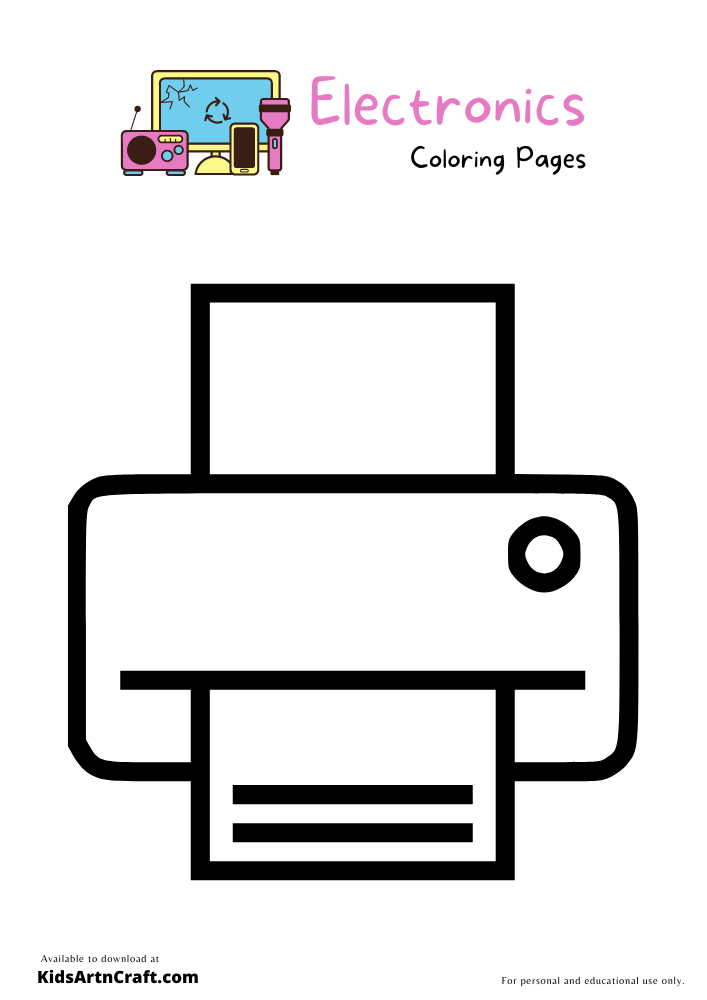 Electronics Coloring Pages For Kids – Free Printables