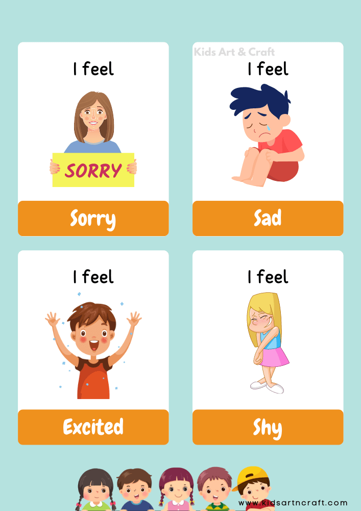 Emotions Flashcards For Preschoolers
