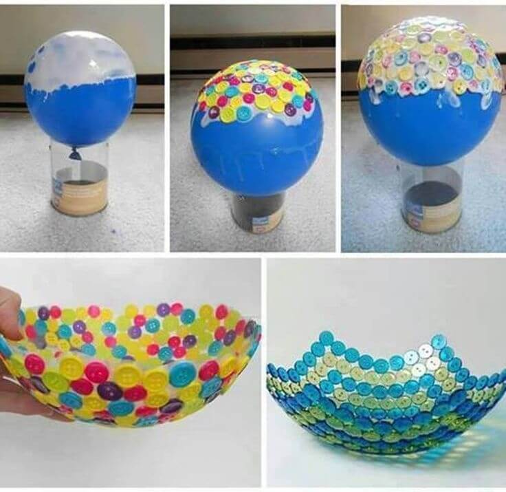 Fashion A DIY Button Bowl Balloon For Kindergarten