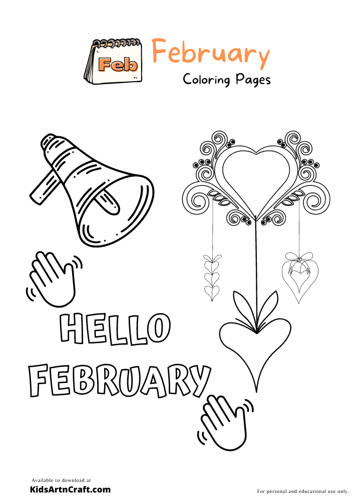 Welcome February Coloring Pages For Kids – Free Printables