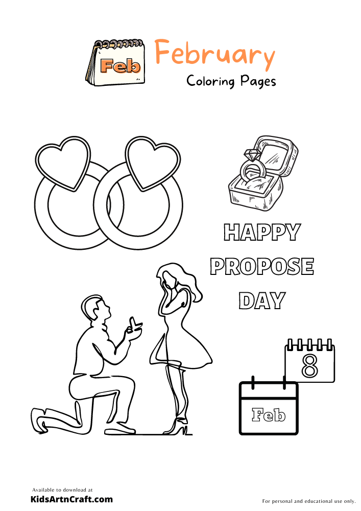 Propose Day Coloring Pages For Kids – Free Printables