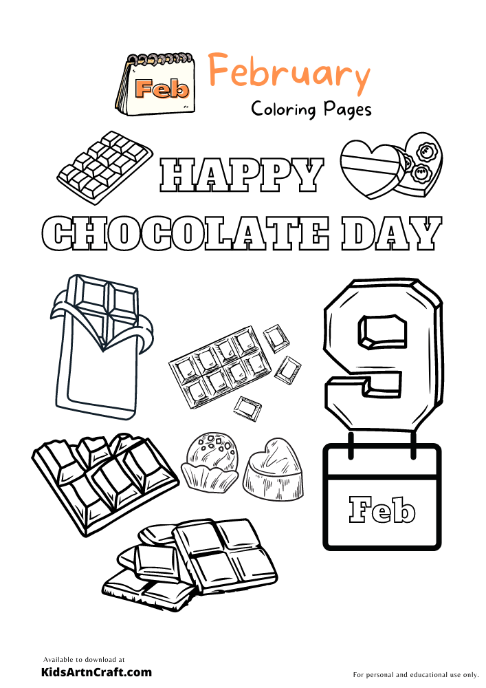Chocolate Day Coloring Pages For Kids – Free Printables