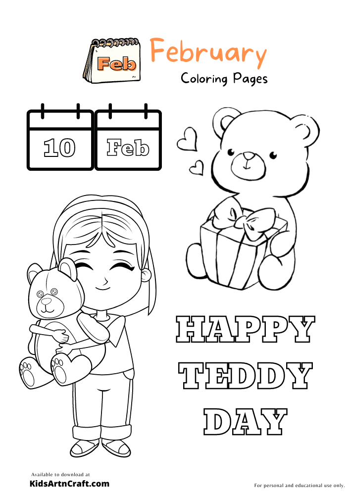 Teddy Day Coloring Pages For Kids – Free Printables