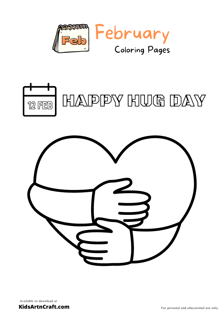 Hug Day Coloring Pages For Kids – Free Printables