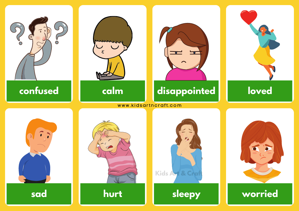 Feelings Flashcards For Toddlers