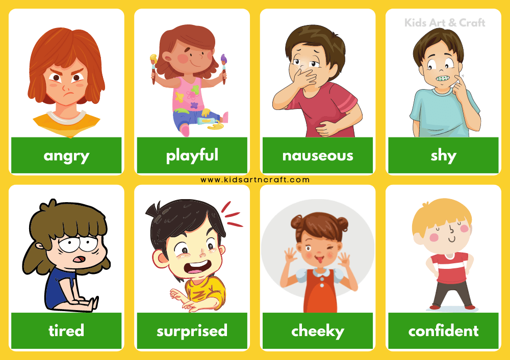 Feelings Flashcards For Toddlers