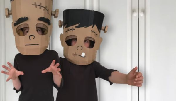 Frankenstein Day Costume Head Craft With Cardboard
