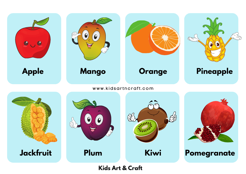 Fruits Name Flashcards for Kindergarten- 2