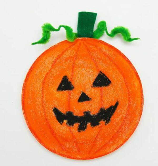 Fun Halloween Decoration Paper Plate Craft With Pumpkin