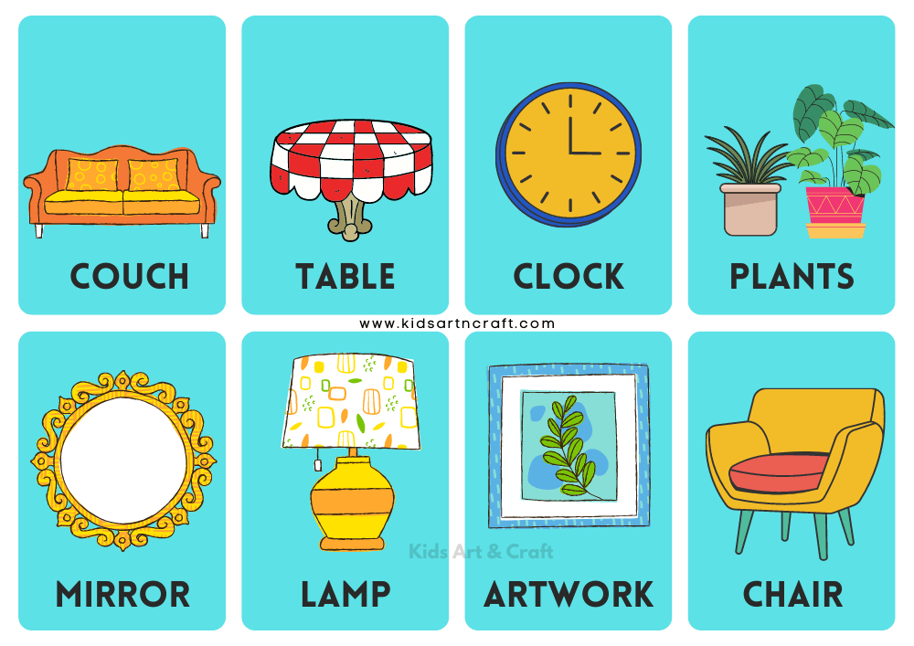 Furniture Flashcards For Preschoolers 
