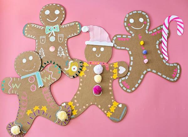 National Giant Gingerbread Day Man Art & Craft With Cardboard For Kids