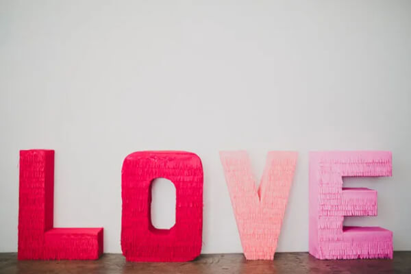Giant Love Letter Craft Idea Using Crepe Paper
