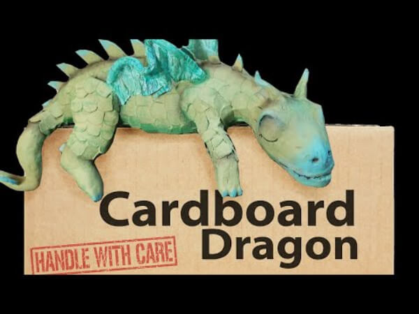 Handmade Cardboard Dragon Sculpture Craft For kids