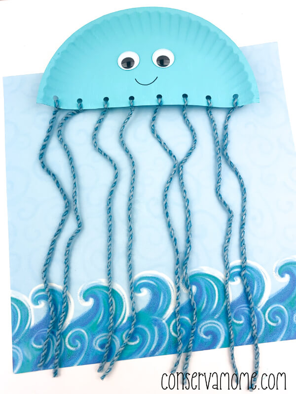 Handmade Jellyfish Craft Using Paper Plate