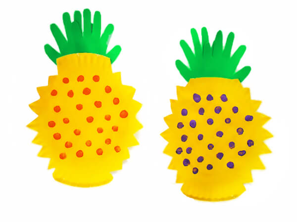 Handprint Pineapple Paper Plate Craft For Preschoolers