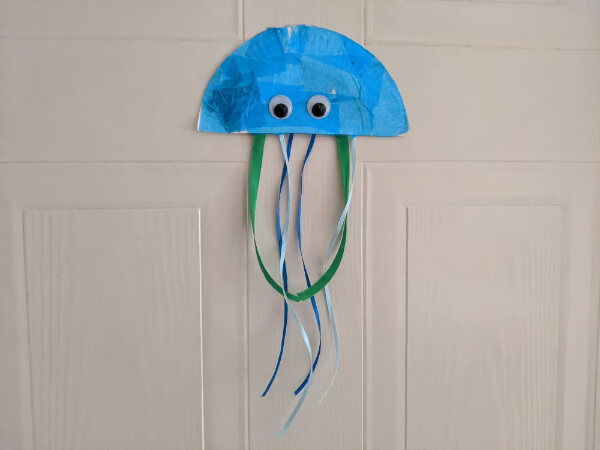 Hanging Jellyfish Craft Using Paper Plate For Kids