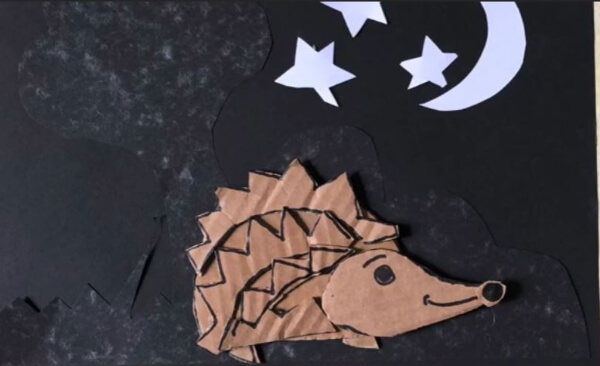 Hedgehog Craft Idea With Cardboard For Kids