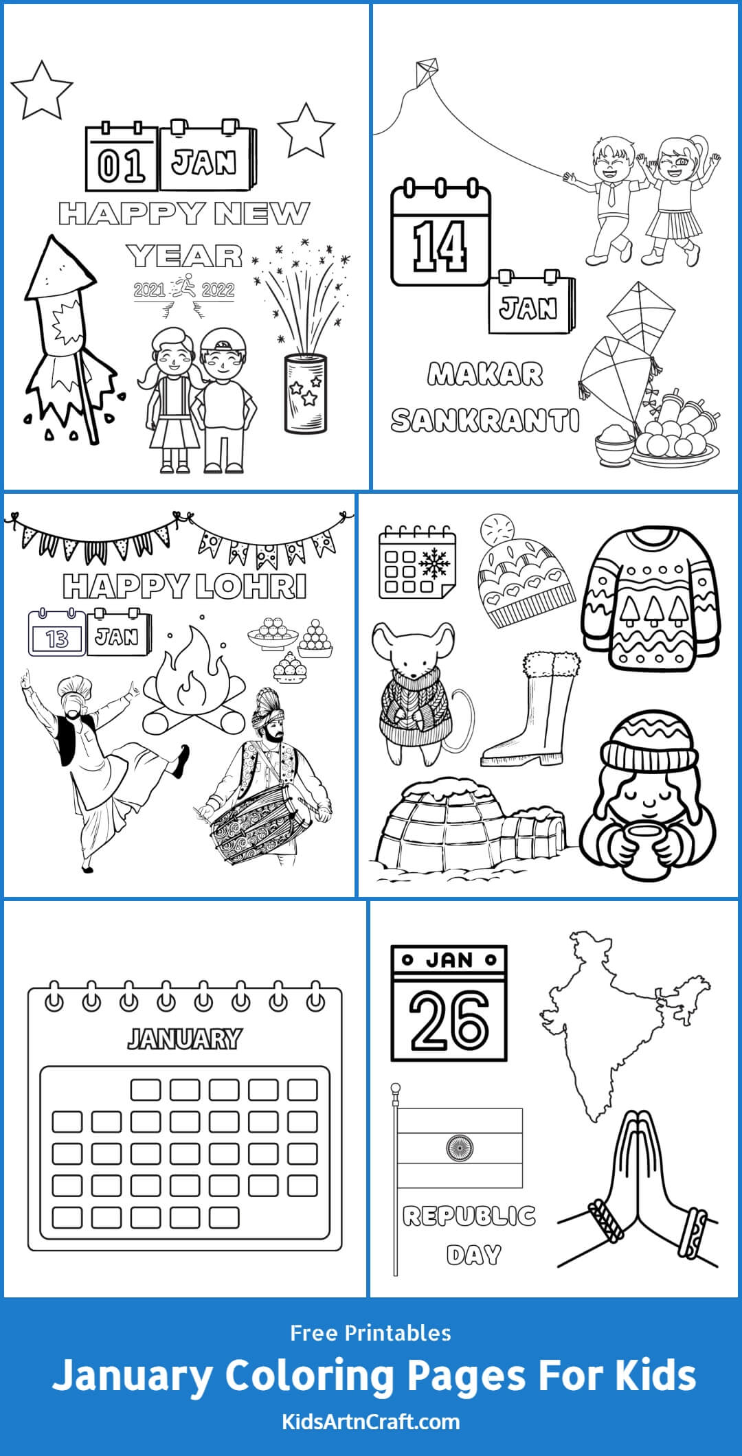 January Coloring Pages For Kids – Free Printables