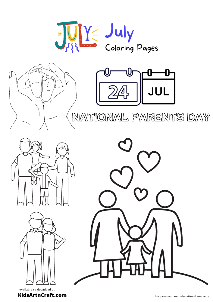 National Parents Day Coloring Pages For Kids – Free Printables