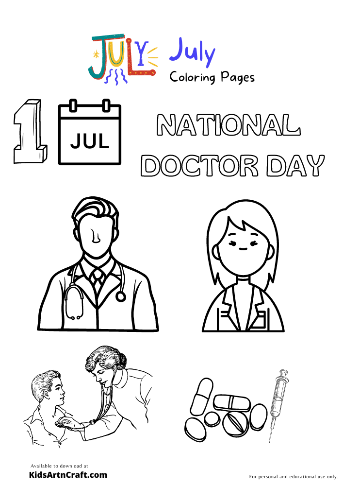 National Doctor Day Coloring Pages For Kids – Free Printables