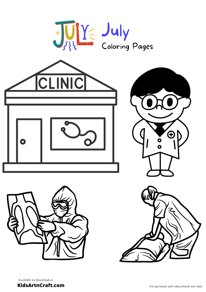 Doctor Clinic Coloring Pages For Kids – Free Printables