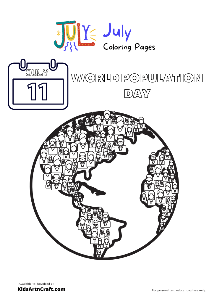 World Population Day Coloring Pages For Kids – Free Printables