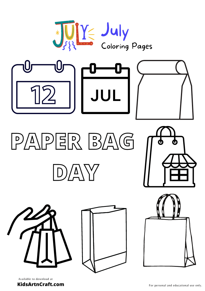 Paper Bag Day Coloring Pages For Kids – Free Printables