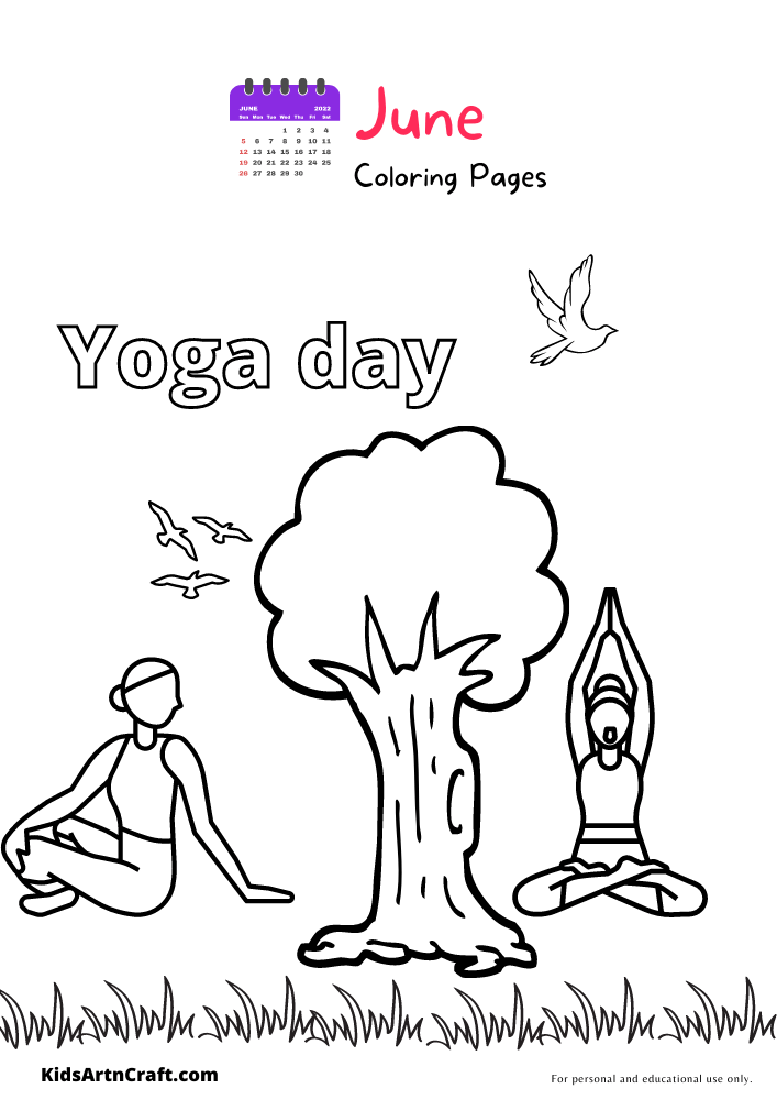 Yoga Day Coloring Pages For Kids – Free Printables