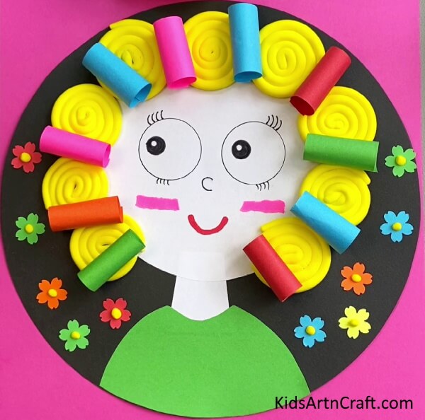 Lady Craft Using Roll Paper & Clay Art & Craft For Kids 