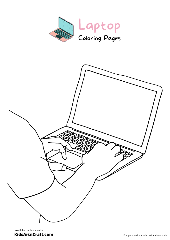 Laptop Coloring Pages For Kids – Free Printables