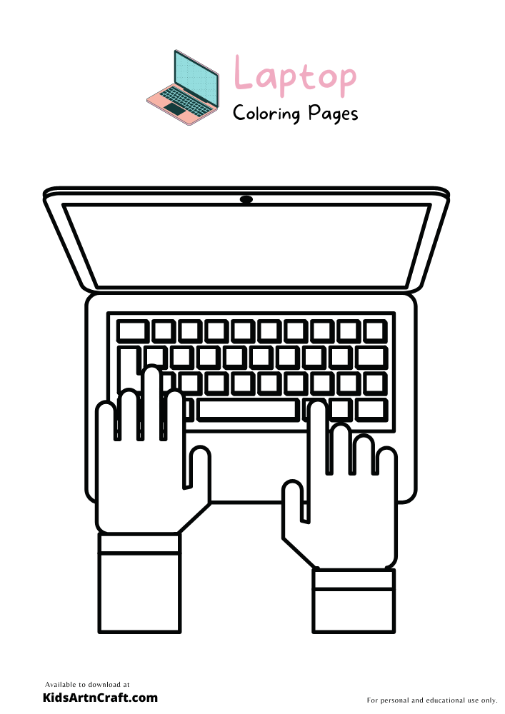 Laptop Coloring Pages For Kids – Free Printables