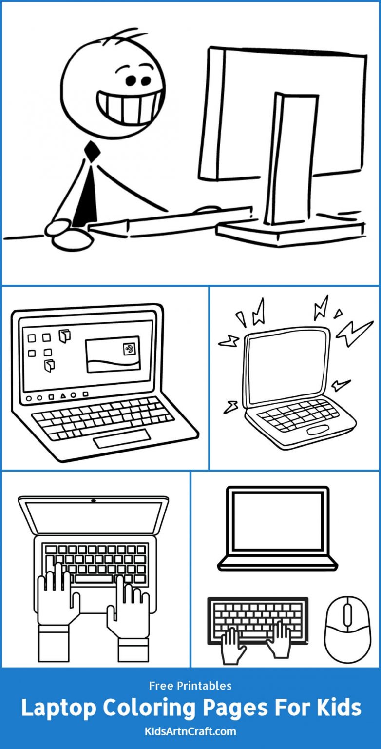 Laptop Coloring Pages For Kids – Free Printables - Kids Art & Craft