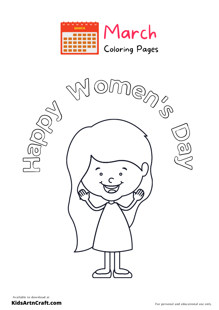 Women's Day Coloring Pages For Kids – Free Printables