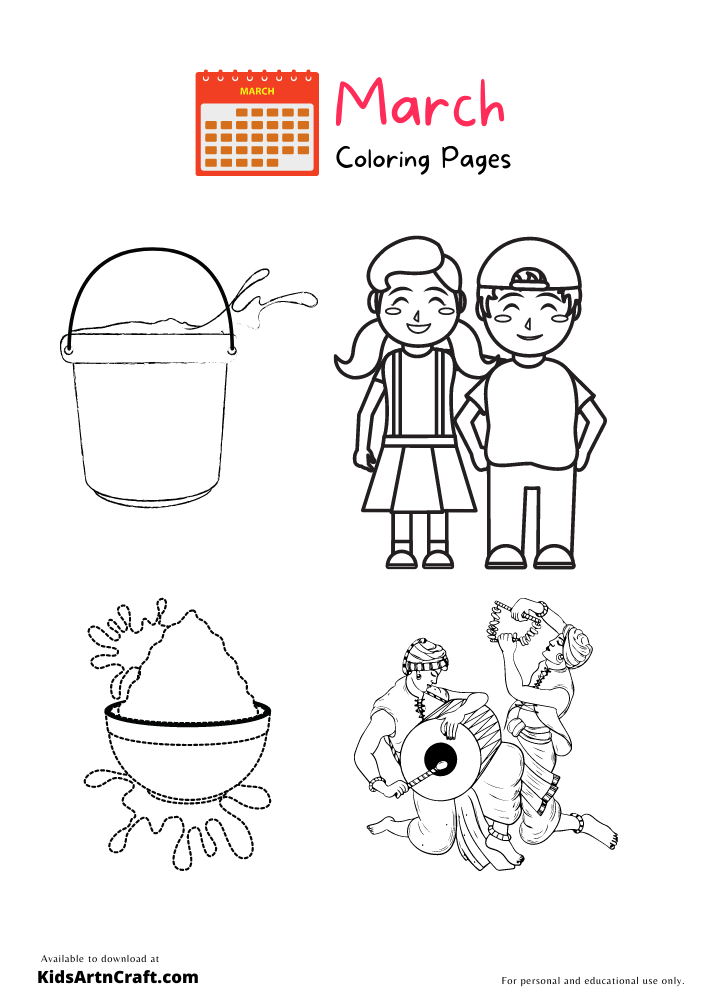 Fun Holi Celebration Coloring Pages For Kids – Free Printables