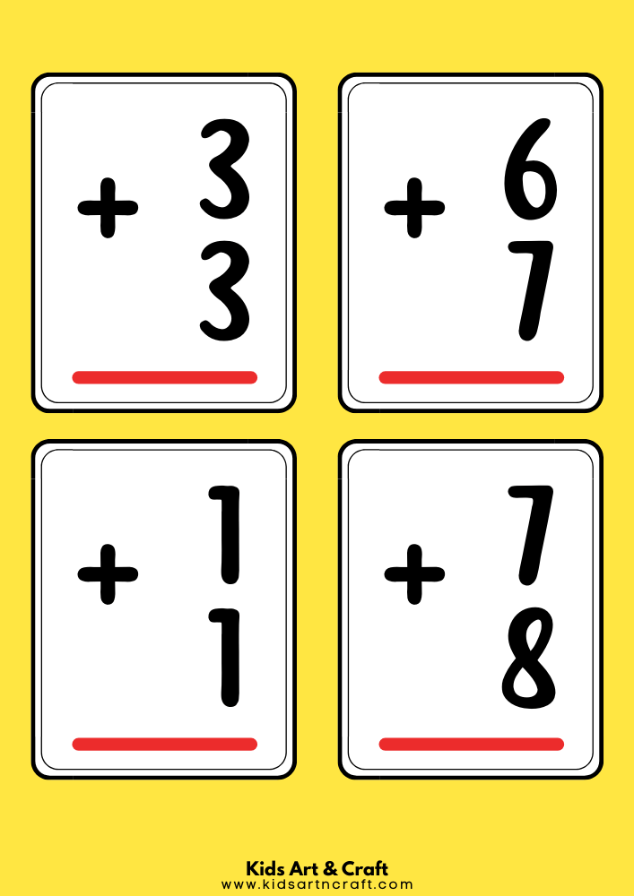 Math Flashcards For Kindergarten