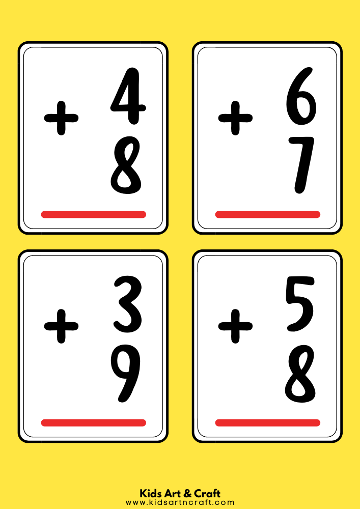 Math Flashcards For Kindergarten