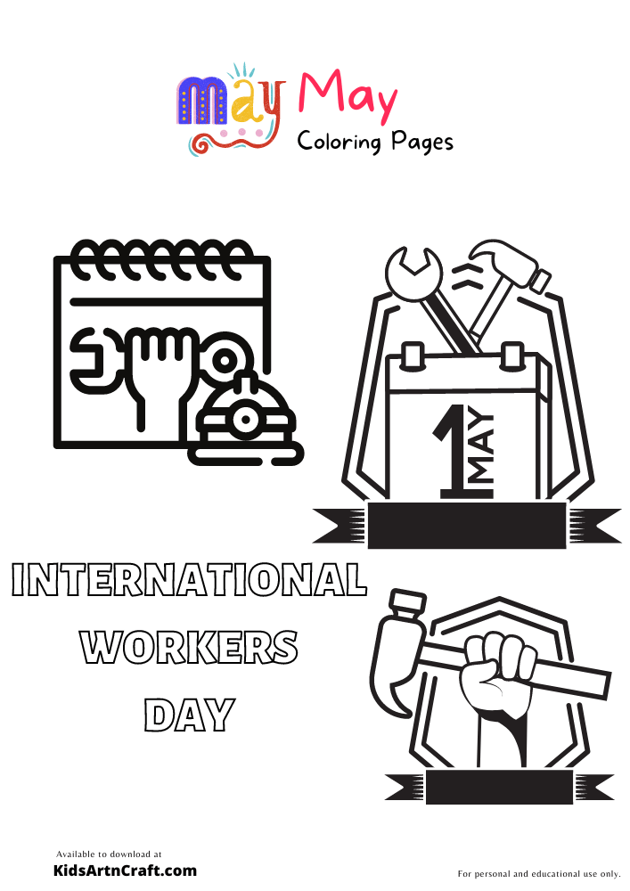 International Workers Day Coloring Pages For Kids – Free Printables