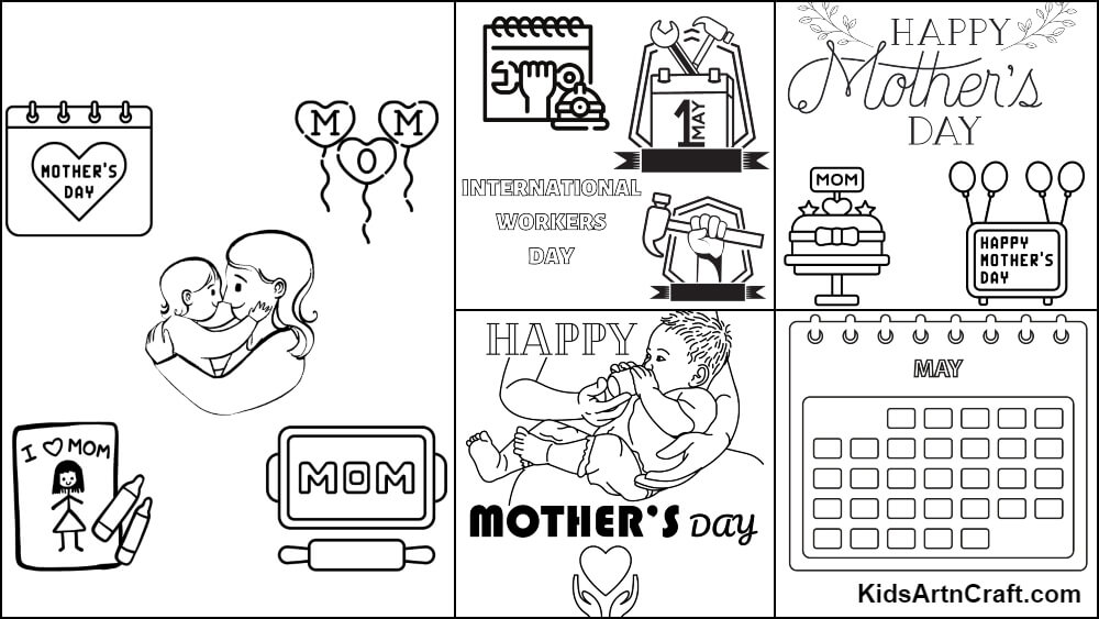 May Coloring Pages For Kids – Free Printables