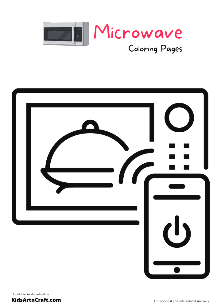Microwave Coloring Pages For Kids-Free Printable