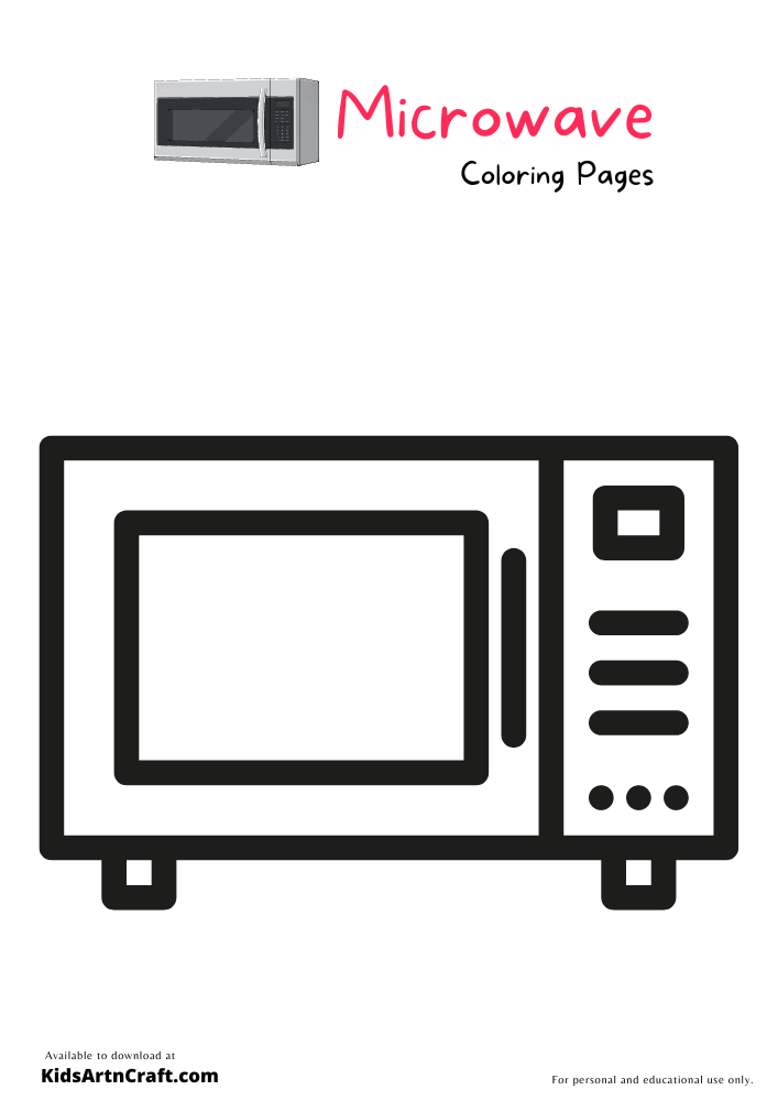 Microwave Coloring Pages For Kids-Free Printable
