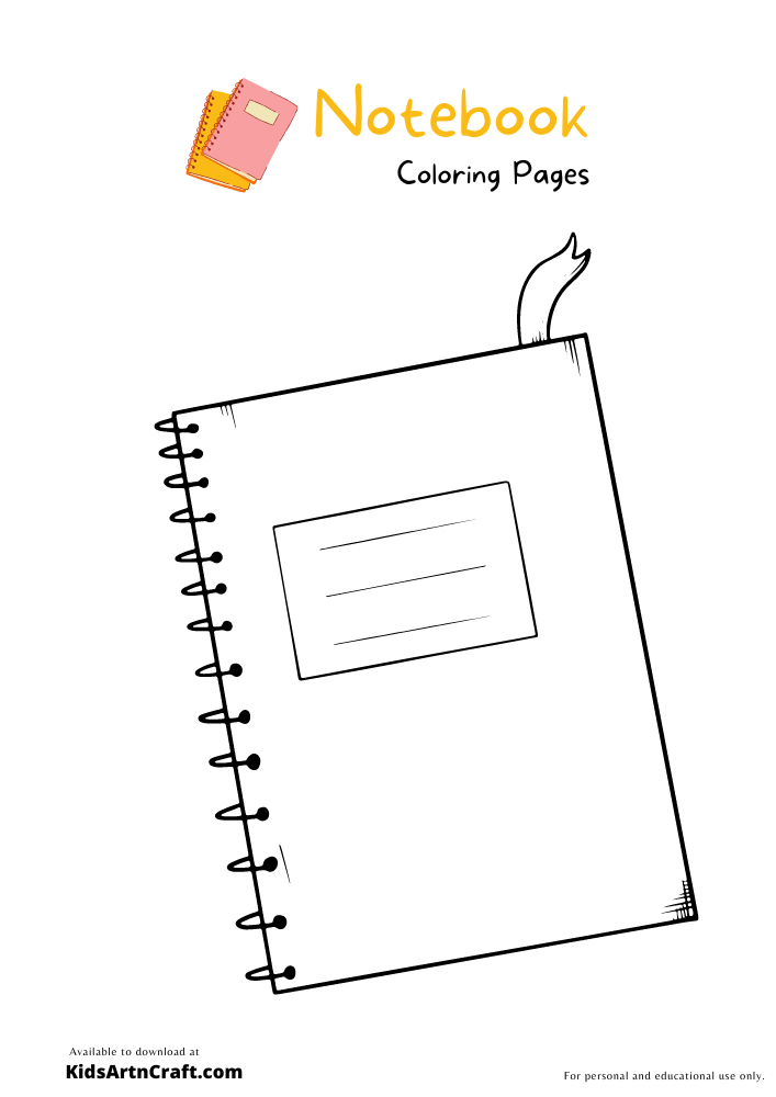 Notebook & Diary Coloring Pages For Kids – Free Printables