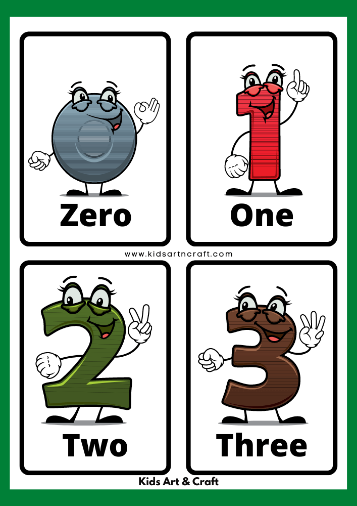 Number Flashcards For Kindergarten