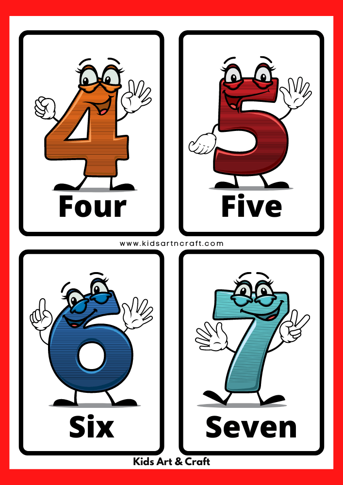 Number Flashcards For Kindergarten