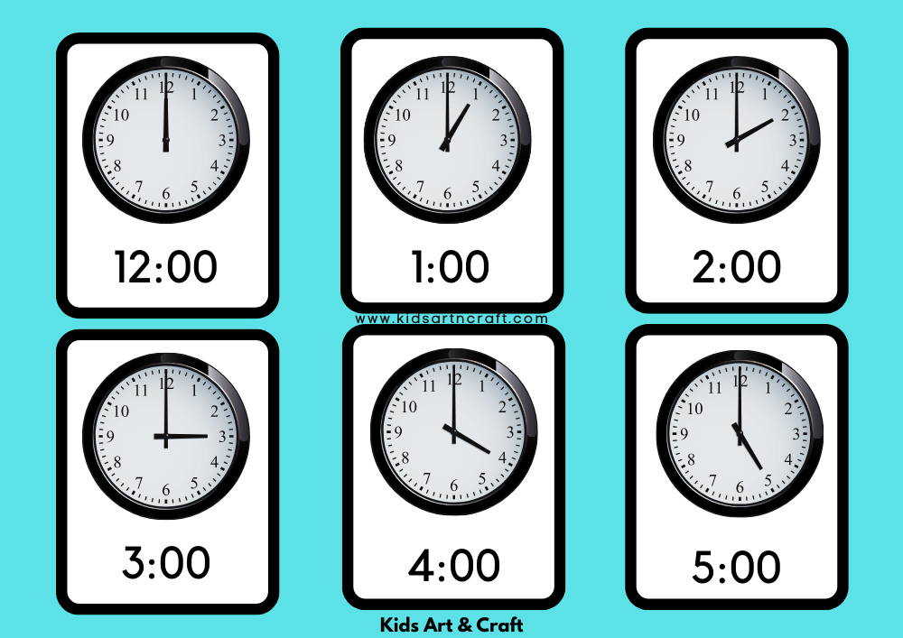 O’clock Flashcards For Kindergarten