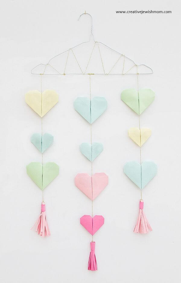 Origami Heart Wall Hanging Craft Idea