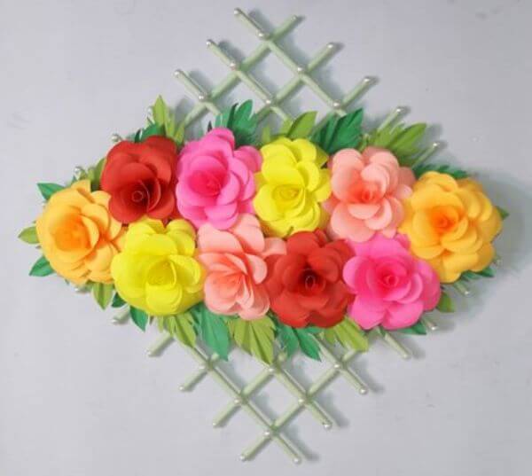 Origami Paper Flower Wall Hanging Craft