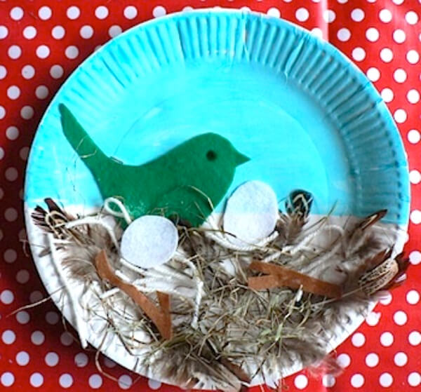 Paper Plate Bird Nest Craft Idea