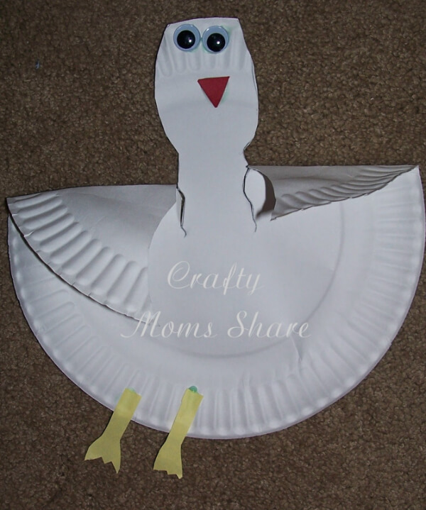 Paper Plate Gull Craft For Kids