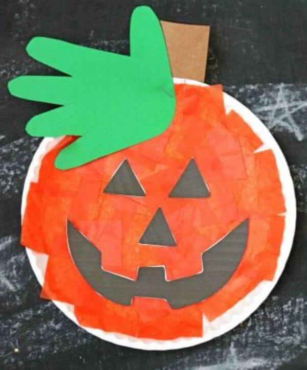 Paper Plate Pumpkin Halloween Craft For Kids