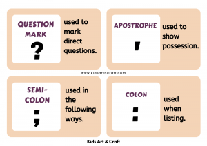 Punctuation Flashcards For Kindergarten- Free Printable - Kids Art &amp; Craft